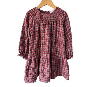 Zara Red and Gray Checkered Dress 3/4 years